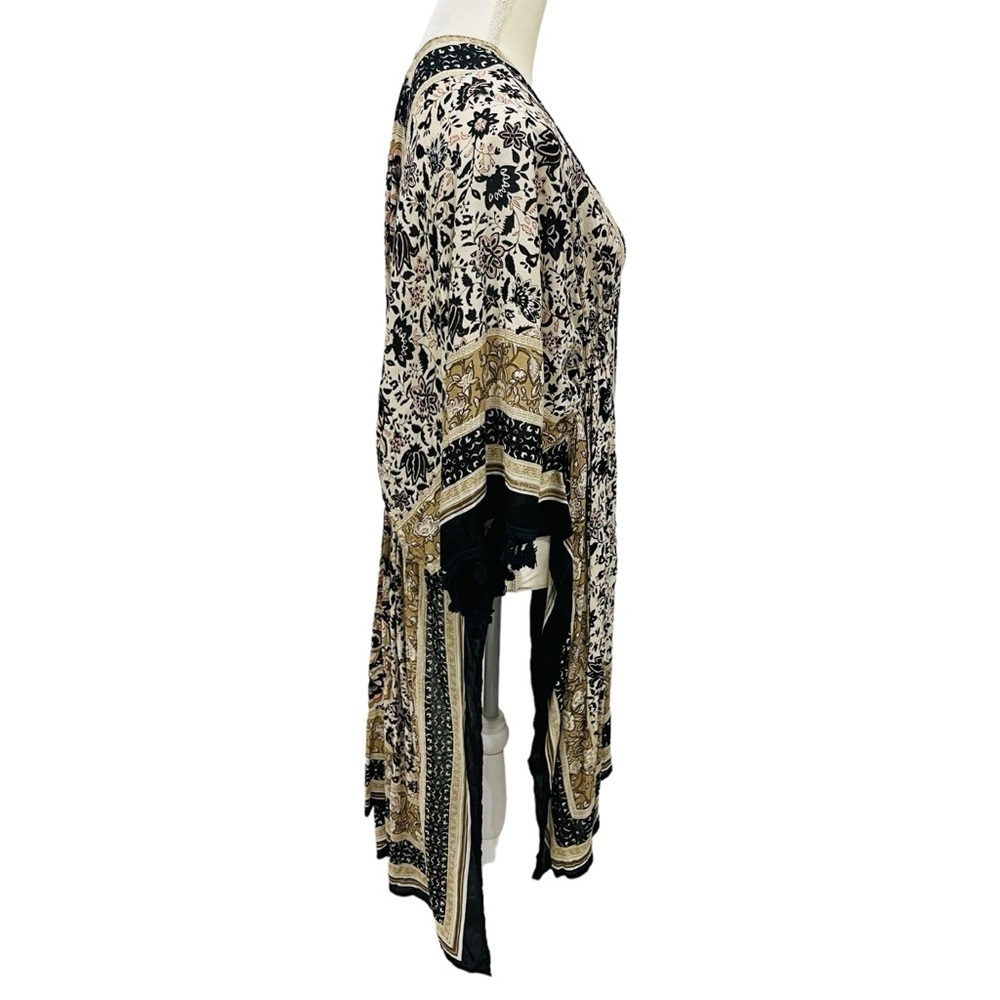 Vince Camuto NWT One/Size Boho Floral Print Coverup Kimono Tassels - Picture 7 of 10